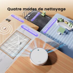 Aspirateur robot OKP silencieux 3 modes pour poils et tapis
