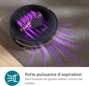Philips Serie 2000 Aspirateur-Robot - Aspiration et Lavage Simultanes, Boost Tapis, Navigation LDS, Application Homerun, 2700 Pa, 13
