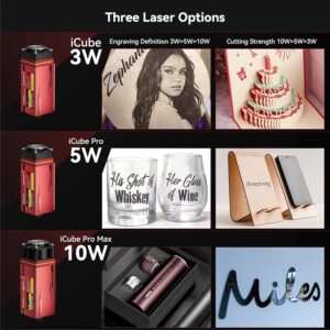 SCULPFUN iCube PRO MAX Machine de gravure laser 10W portable avec une precision de gravure de 0,05 mm, gravure hors ligne, graveur l