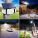 intelamp Lampe Solaire Exterieur avec Detecteur de Mouvement 6000mAh 1200LM Eclairage Solaire,4 Modes Telecommande,IP65 Etanche Pr