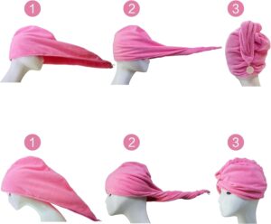 Serviette turban microfibres Polyte 2 pièces - gris 31x71 cm
