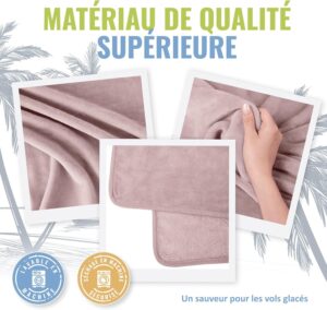 BOACAY Couverture de Voyage Douce et Chaude pour Avion et Voiture - Essentiel pour Les Longs Vols pour Femmes, Hommes, Enfants - Ore