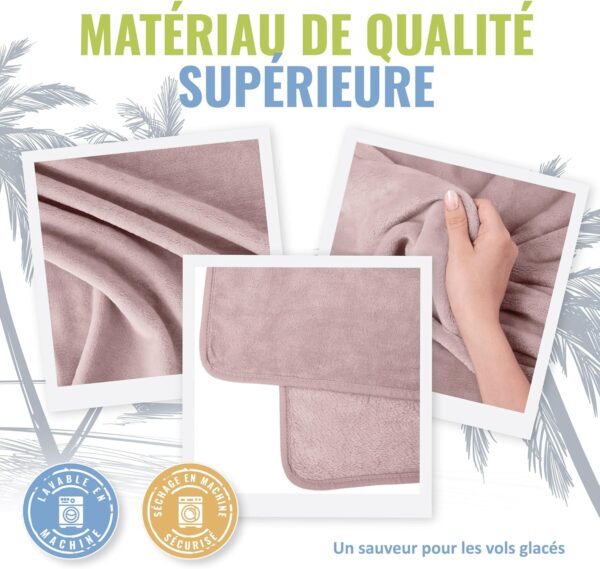 BOACAY Couverture de Voyage Douce et Chaude pour Avion et Voiture - Essentiel pour Les Longs Vols pour Femmes, Hommes, Enfants - Ore