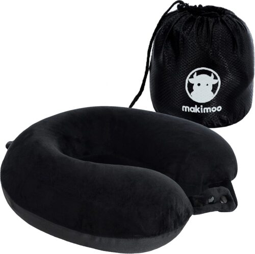 Makimoo Oreiller de Voyage en Mousse a memoire de Forme, Coussin Cervical, Confortable et leger, ideal pour Dormir dans lAvion, la