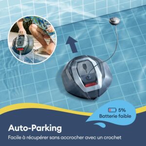 Ultenic Pooleco 10 Pool Robot, Wireless Pool Vacuum Cleaner 90min and 2.5 Liters, Self-Parking, Easy Care, for All Shapes and Surfac