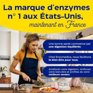 Enzymedica, Digest Basic, Formule Enzymatique, Reduit Gaz Et Ballonnements, Ameliore L'Absorption Des Nutriments Et L'Energie, Magne
