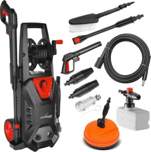 Lehmann Hudson Nettoyeur Haute Pression avec Pompe en Aluminium, 1800 W, Pression Max. 220 Bar, Debit 450 lh, Kit D'accessoires B