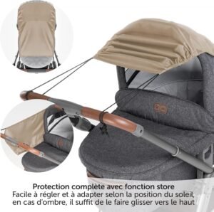 81i8lgD14oL._AC_SL1500_.jpg Zamboo Pare Soleil Poussette Universelle Bebe, Protection UV 50, Voile Pare-Soleil Landau Reglable, Canopy Flexible avec Fonction S