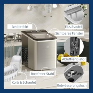 Machine à glaçons HOMCOM 12 kg/24 h autonettoyante noire