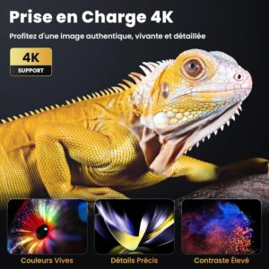 81iahRQgHUL._AC_SL1500_.jpg HOPVISON Videoprojecteur 4K Supporte, Projecteur Home Cinema 9500 lumens avec Bluetooth 5.1, Mini Retroprojecteur Natif 1080P pour E
