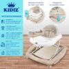 KIDIZ 4-in-1 Baby Walker Tilting Function Lounger with Wheels, Light, Music, Play Area, Dining Table, Folding Walker