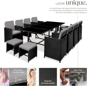 81j6sX2GyeL._AC_SL1500_.jpg Salon de jardin en résine tressée TecTake 8 chaises table