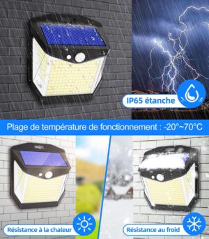 Vanranger Lampe Solaire Exterieur Detecteur Mouvement - 248 LED Lumiere Solaire Exterieur IP65 Etanche eclairage 270 Securite sans