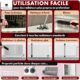 WEIDEBACH Brosse A Radiateur De 125cm De Long 75cm De Brosse en Nylon Brosse A Radiateur sans Poils d'animaux, Brosses pour Attei