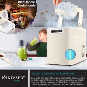 Machine à glaçons KESSER inox 12 kg/24 h, prête en 7 min