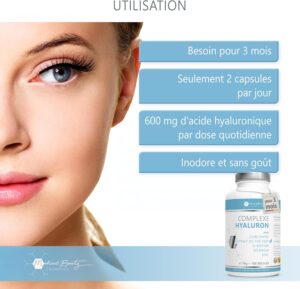 81kOMnwDVeL._AC_SL1500_.jpg 180 Gelules d'Acide Hyaluronique haute dose avec Zinc - 600mg Hyaluron avec Curcumine et Extrait de The Vert Capsules d'Hyaluron v