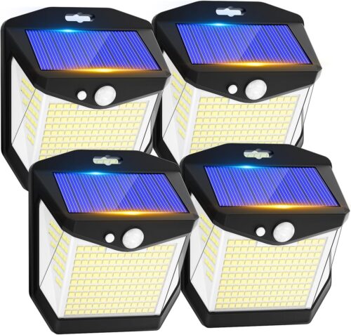 Vanranger Lampe Solaire Exterieur Detecteur Mouvement - 248 LED Lumiere Solaire Exterieur IP65 Etanche eclairage 270 Securite sans
