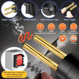 POWZOO 80W Soudage plastique Machine,Kit de Reparation avec 800Pcs 6 Sortes Agrafeuse Chaud,Soudure Plastique,Reparation de Pistolet