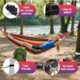 NXPZ Hamac de Camping Exterieur, Hamac Double 200x150cm, Capacite de Charge 250kg, avec Sac de Transport, Sangles en Nylon et Mousqu