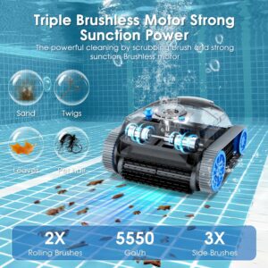 QP5 NIXBOT QP5 Robot Pool Cleaner Dual Motor Turbine System for Off-Terrain and Inground Pools with Wall Climing and Navigation Tech