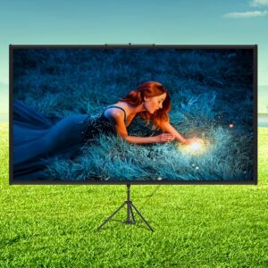 VEVOR Ecran de projection sur trepied avec support 177,8 cm 16:9 4K HD - Sans plis - Reglable en hauteur - Ecran portable pour proje