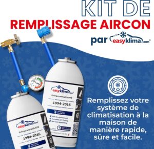 Kit recharge clim voiture R134a EasyKlima avec manomètre