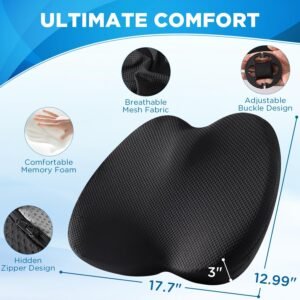81oGAfX3cFL._AC_SL1500_.jpg Coussin voiture mémoire de forme Qutool — siège conducteur