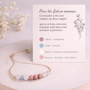 Bracelet Future Maman Pierre Naturelle - Cadeau Grossesse