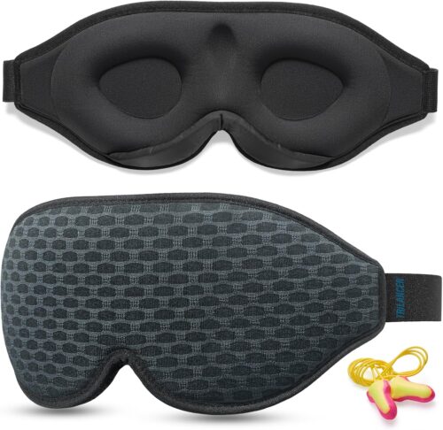 Masque de Nuit Innovant 2025 pour Hommes et Femmes, Conception Masque de Sommeil qui Bloque la Lumiere pour Dormir, les Siestes, la