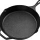 KICHLY Poele en fonte pre-assaisonnee - Poele a frire - ustensile de cuisson sur pour l'interieur et l'exterieur - Poele en fonte de