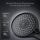 MORADO Black Shower Mixer with Adjustable Shower Rod, 70 cm, Black Shower Head with Shower Head and Shower Hose 150 cm