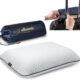 alkamto Oreiller de voyage ergonomique en mousse a memoire de forme avec coussin thermoregulateur - Sac de transport etanche inclus