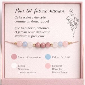 Bracelet Future Maman Pierre Naturelle - Cadeau Grossesse