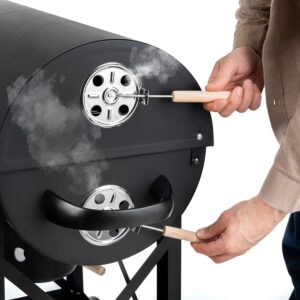 Barbecue charbon de bois LEHMANN, grille XL, 2 étagères bois