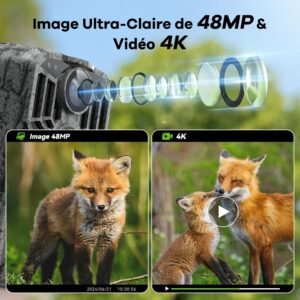 DEATTI 4K 48MP HD Hunting Camera for Telephone, WiFi Camera Infrared Night Vision Animals Camera Trap Camera, 120IP66, 32GB Card a