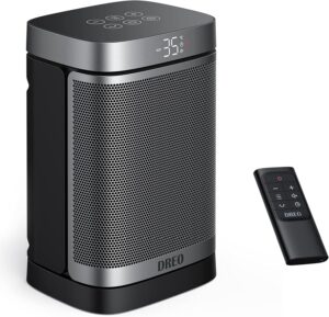 81r1F2Sc0oL._AC_SL1500_.jpg Dreo Chauffage d'appoint Atom One, Oscillant sur 70, Electrique, Radiateur ceramique PTC avec thermostat, Minuterie 1-12 h, Telecom