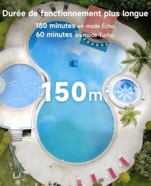 WYBOT C2 Wireless Pool Robot for Buried Pools 150m2, Double Filtration, 3 Motors, Powerful Suction, Cleaning Walls Water Line, 180
