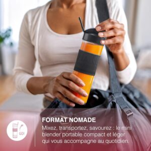 H.Koenig SMOO9 Mini Blender - 570 mL, 300W, 4 Lames Inox