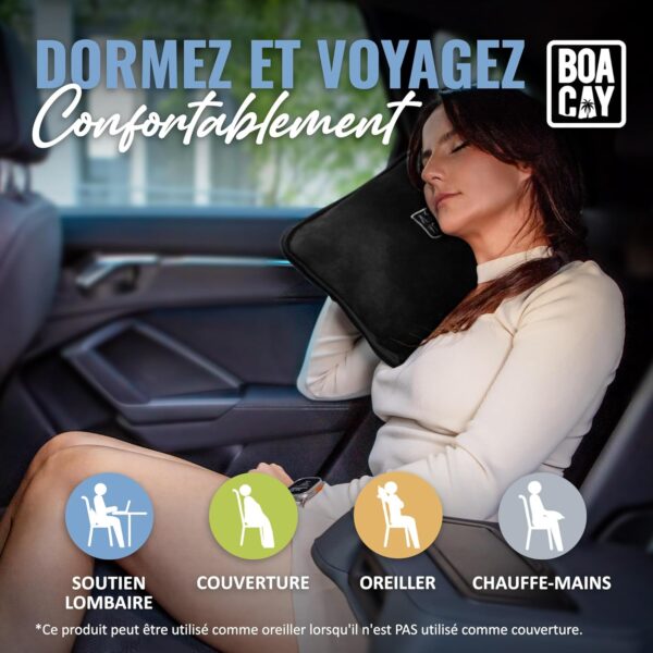 BOACAY Couverture de Voyage Douce et Chaude pour Avion et Voiture - Essentiel pour Les Longs Vols pour Femmes, Hommes, Enfants - Ore