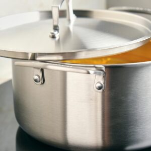 81sJXGuc5gL._AC_SL1500_.jpg KAMBERG - Faitout Marmite Ø28 cm en Acier Inoxydable 1810 Triply - Sans PFAS - Couvercle inclus - Tous feux dont induction et four