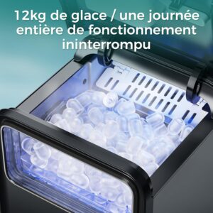 Machine à Glaçons QEXREED Autonettoyante – 12 kg/24 h