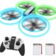 Q9s Drone Enfant,Helicoptere Telecommande avec Lumieres Bleues et Vertes et Deux Batteries,RC Quadricoptere avec Maintien d'Altitude