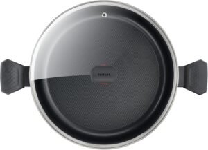Tefal Faitout 24 cm (4,7 L) couvercle verre, Tous feux sauf induction, Revetement antiadhesif, Fabrique en France, Easy Cook Cle