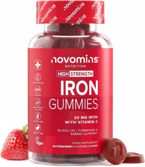 81sycRVmPLL._AC_SL1500_.jpg Gommes Fer 20 mg Fumarate Ferreux 24 mg Vitamine C Fatigue, Immunite Energie Vegetalien, Sans Sucre Sans Gluten 60 Gom