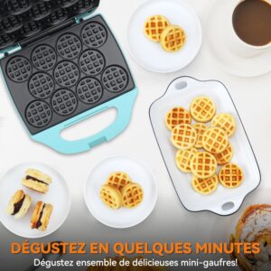 Baker's Friend Gaufrier Machine, 11 x 5.5 cm Mini Gaufrier, Rond Miniature Gauffrier Multifonctions Enfants et Adultes, Petit Gaufri