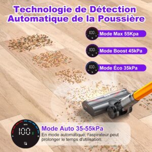 81tQ1wBHUL._AC_SL1500_.jpg Aspirateur balai sans fil Coovy - 75 min d'autonomie