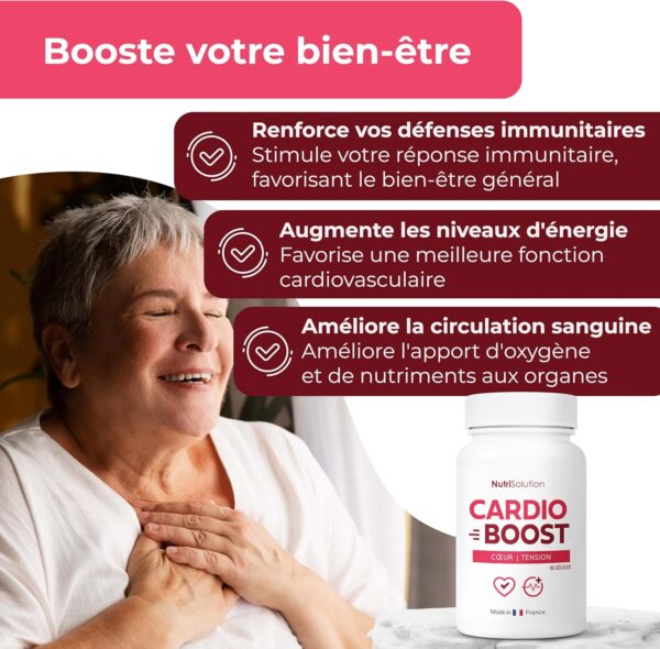 Cardio Boost : Formule Naturelle de Soutien Cardiovasculaire - Pour la Circulation, l'Energie et le Bien-Etre Cardiaque - 90 gelules