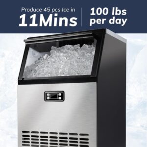 Machine à glaçons commerciale 45,4 kg/24 h autonettoyante