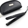 Fari Mini fer a lisser de voyage en ceramique tourmaline avec sac de voyage, tension universelle automatique, Noir