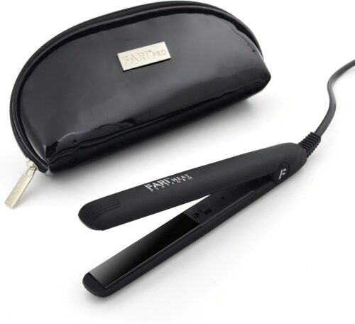 Fari Mini fer a lisser de voyage en ceramique tourmaline avec sac de voyage, tension universelle automatique, Noir